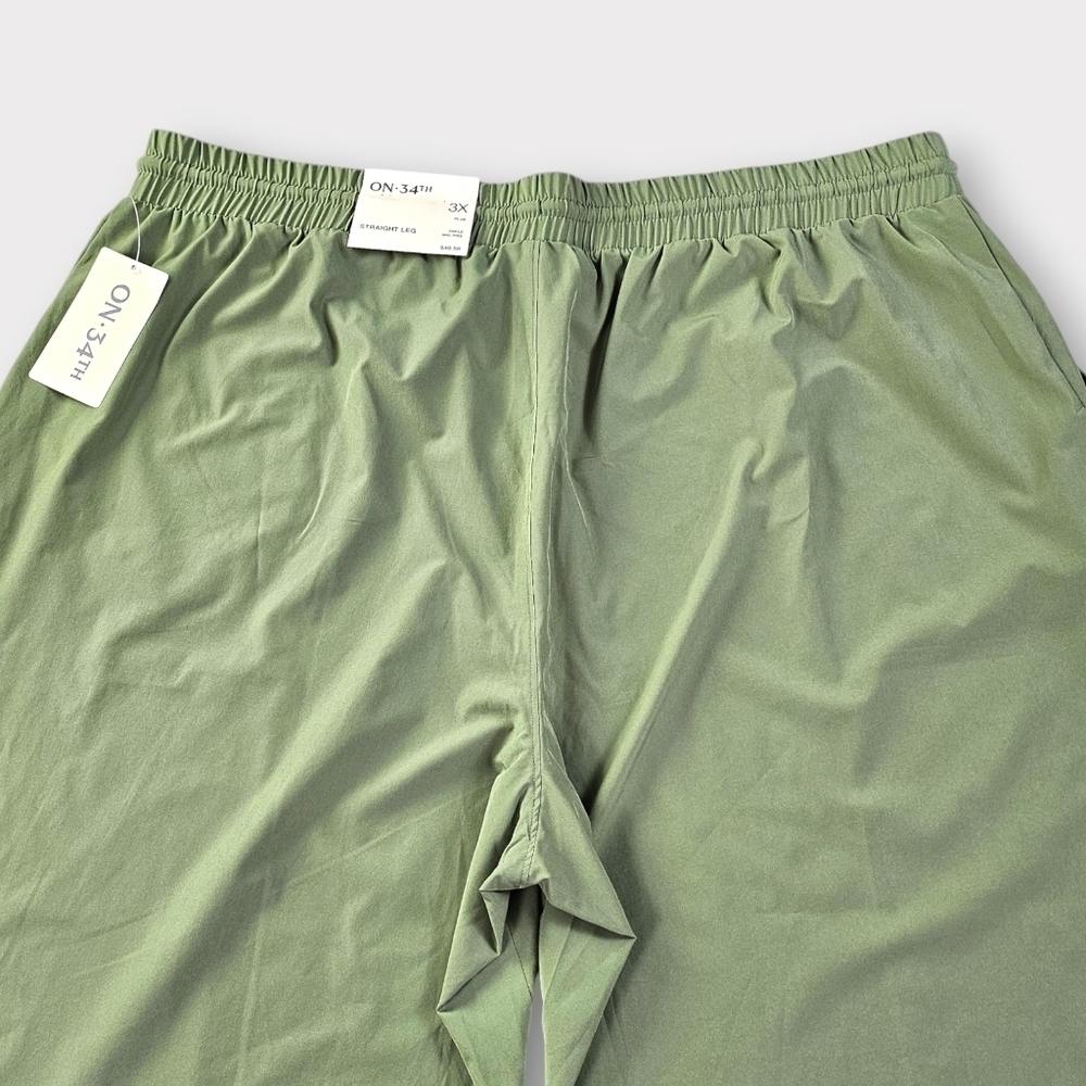 On 34th Plus Size Drawstring Commuter Pants in Olivine - Picture 7 of 12